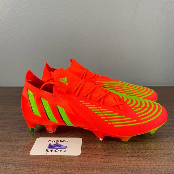 adidas Predator Edge+ SG Soccer Cleats Game Data Pack Solar Red GW1010 Men Sz 11 - Picture 1 of 9